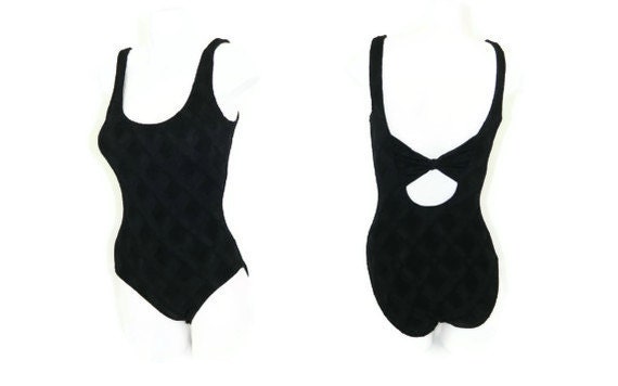Black Swimsuit One Piece Bathing Suit Small