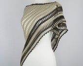crochet shawl tiramisu triangular bamboo beige acorn brown stripes fall wrap neckwarmer scarf for her fashion - the tiramisu