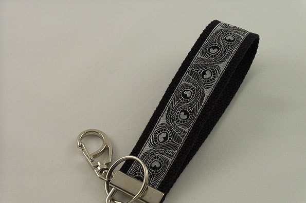 Key Fob made with Cotton Webbing and Designer Ribbon
