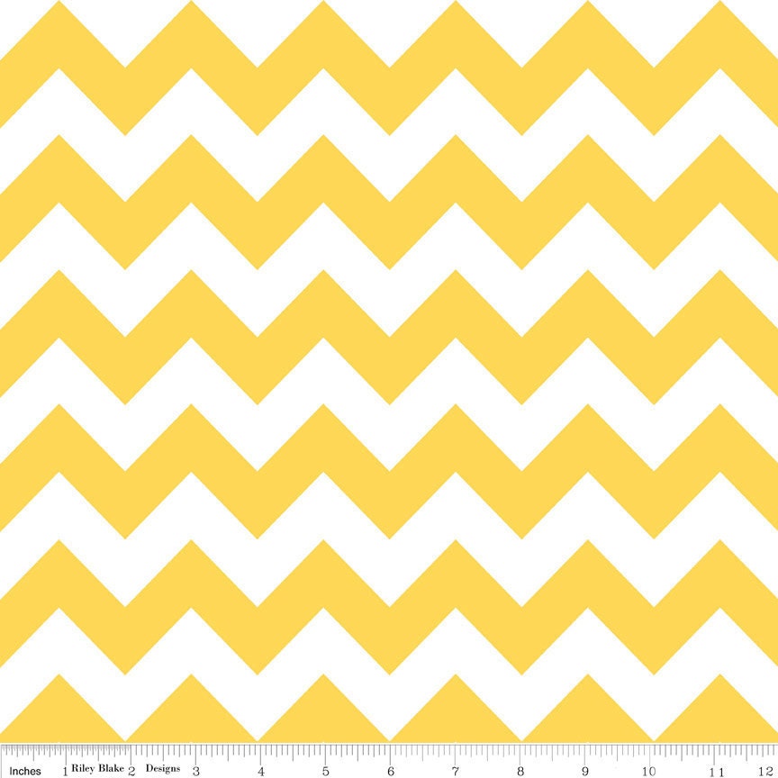 Riley Blake Fabric - 1 Yard of Medium Chevron in Yellow