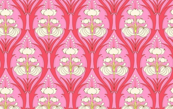 Amy Butler Soul Blossoms Fabric - 1 Yard Passion Lily in Cerise Pink