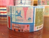 Deco Tape adhesive Stickers - Postal Stamp European Holiday DTB146