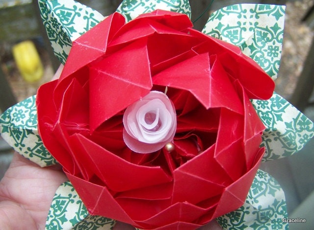 3 Origami Water Lilies Large Color Choices