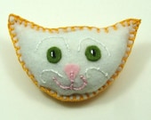 Catnip Toss Toy - White and Yellow-Orange Felt