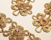 Vintage 1960s Avon Pink Rhinestone Bracelet & Earring Set Spring time Go Go Runway