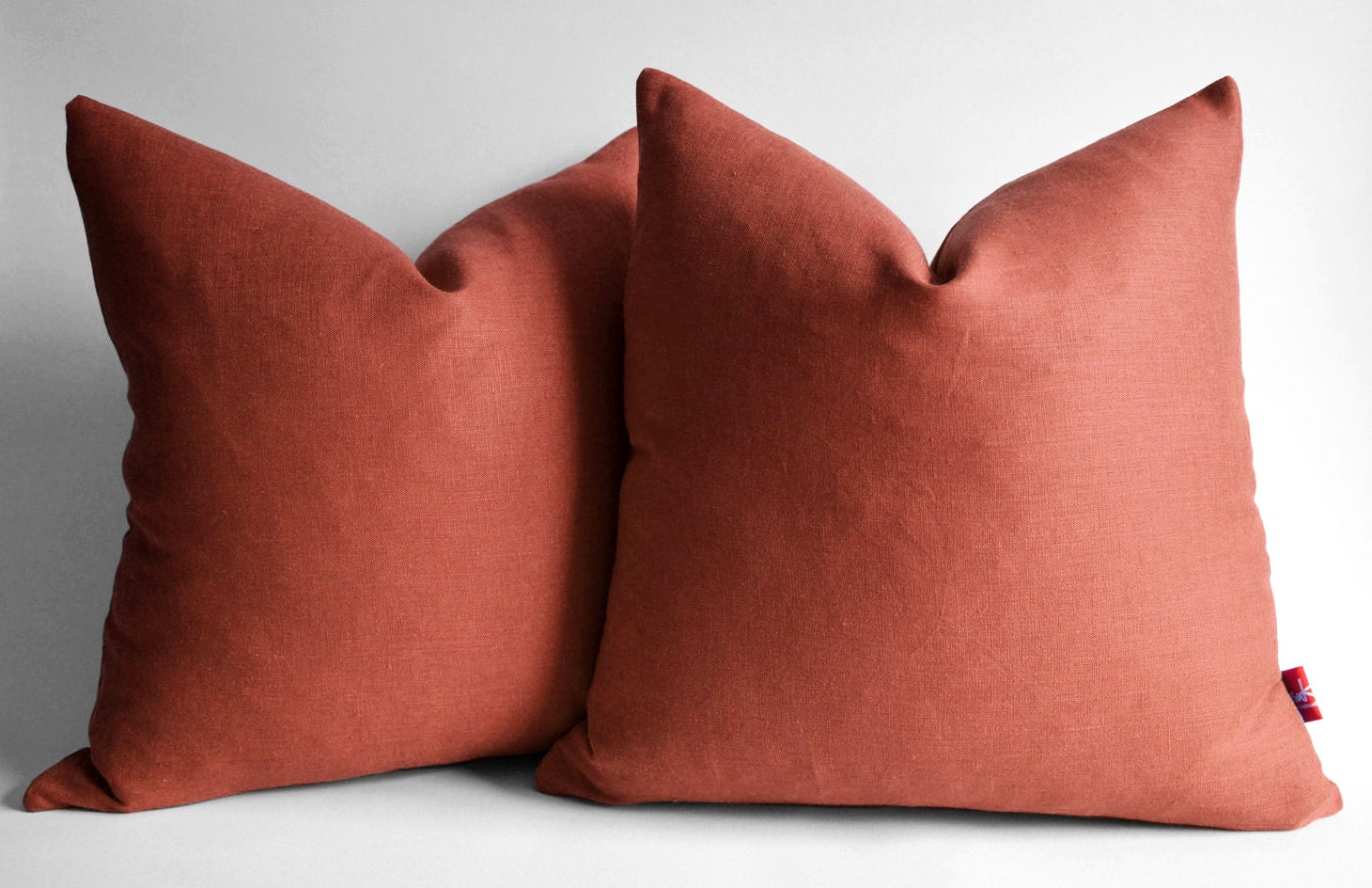 Sukan / 1 Linen Pillow Covers Terracota, Decorative Pillows, Throw Pillow Covers, Chevron Pillow Covers, Decorative Throw Pillows 24x24
