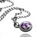 Happy Father's Day Sale - Swarovksi Rivoli Vitrail Light Purple and Blue Round Crystal Pendant Gunmetal Necklace (Get 12% OFF)