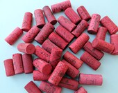 Red Craft Corks - Wine Corks, DIY oak wine corks, eco craft supply - 24 corks