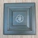 Sand Dollar Art - blue reclaimed wood cabinet door - coastal wall decor
