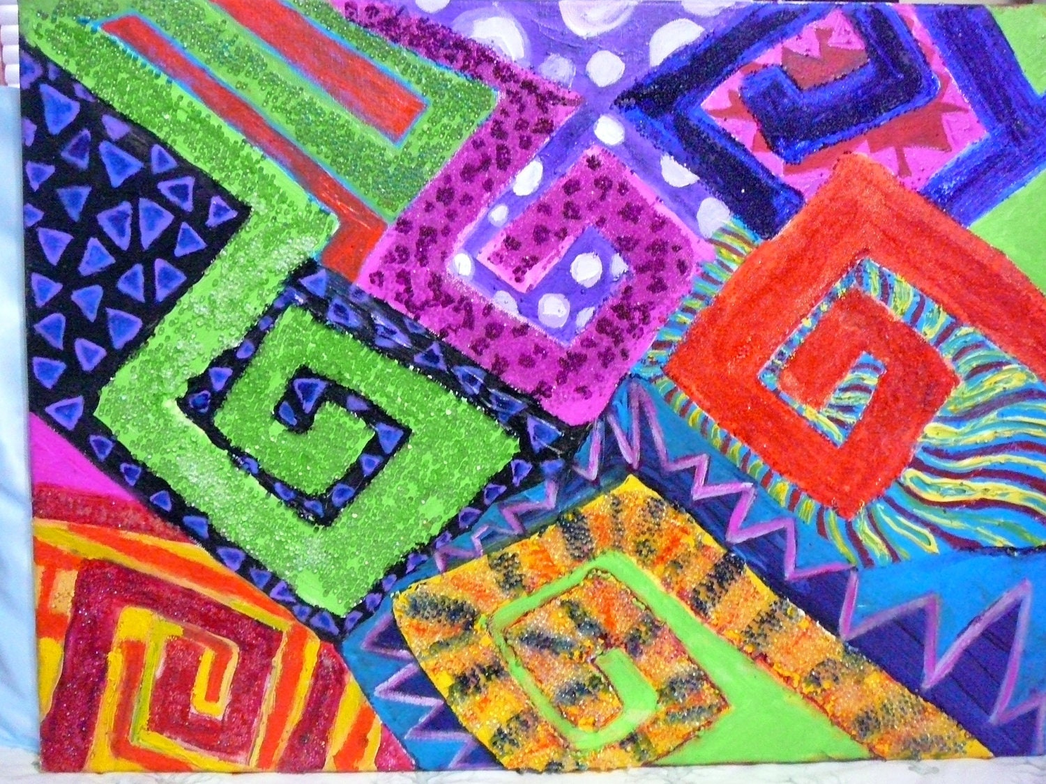 Colorful Huipil Kapow Guatemalan Mayan Painting