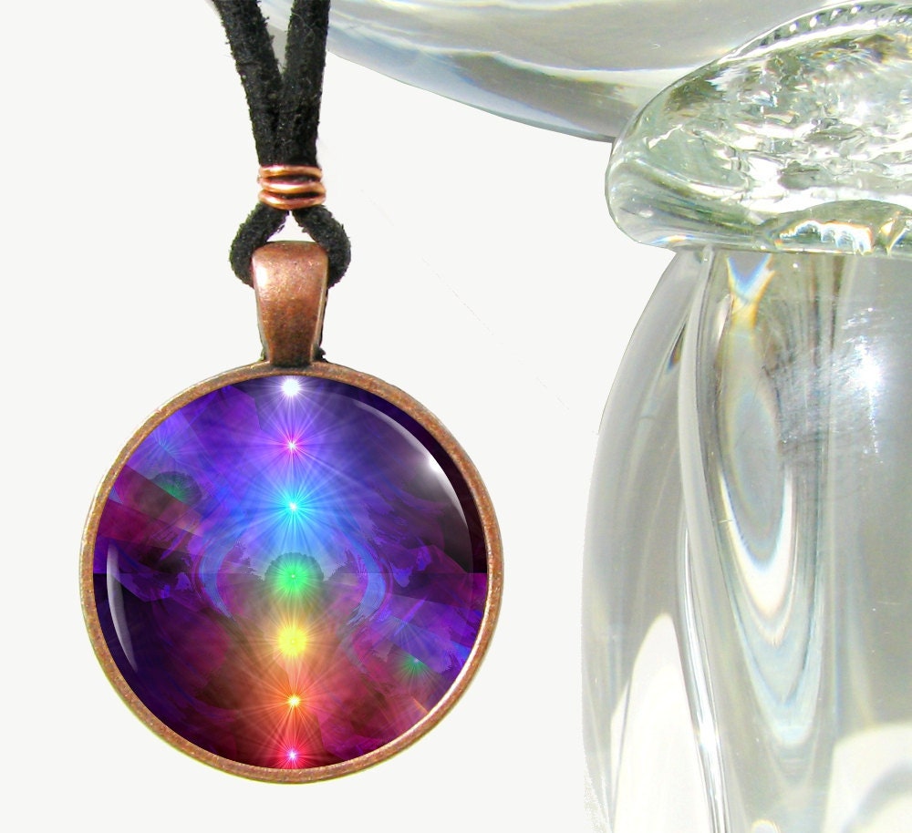 Rainbow Chakra Jewelry Reiki Energy Wearable Art Necklace