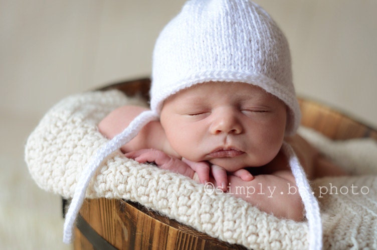 I-Cord Bonnet Pattern - pdf download - knitting pattern - bonnet pattern - baby bonnet pattern