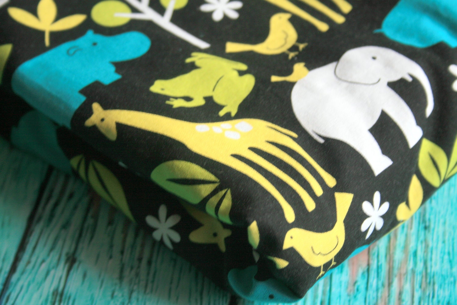 Baby Blanket - Zoology in Lagoon and Teal Minky - Personalization Options Available