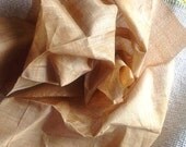 Muga Silk Yardage. 100% Pure Muga Silk from Assam. Hand reeled organic silk yarn. Handwoven. Natural Golden Color.