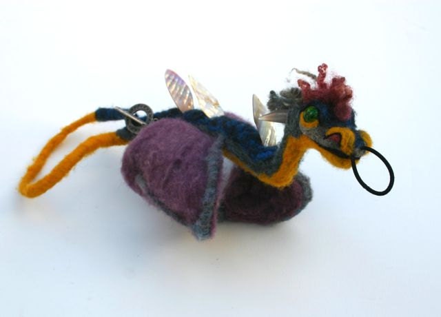 Dragon Cuff Needlefelted and Beaded Dragon Wool Bracelet Arm Decor