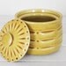 Vintage Storage Jar Serving Pot Lidded Condiment Sugar Mustard Yellow Lid