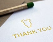 letterpress folded notecards (set of 10) - yellow onesie