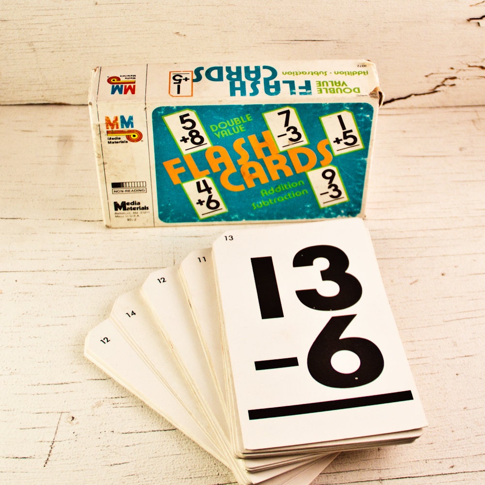 Flash Cards Math Vintage Paper Card Geek Chic Geekery Nerd