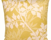 Pillow Cover - 16x16 Pillow Cover - Hedgerow Sunshine - Yellow White Pale Yellow