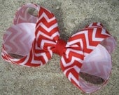 Medium 4" Hair Bow - Chevron Boutique Bow