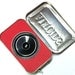 Portable Amp and Speaker for MP3 Player -Brown/Red