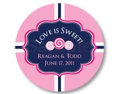 Custom Love is Sweet Stickers for Wedding or Birthday Party Candy Buffet Il_170x135