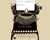 PERSONALIZED 8x10 Vintage Corona Typewriter  print