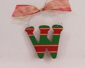 Christmas ornament initial letter holiday personalized monogram tree decoration