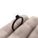 Diamond thorn . black diamond oxidized sterling silver ring