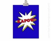 Kids Wall Art - Childrens Art Print Poster, 11x14 Print,  KAPOW, Superhero, Villian, Comic, Geekery by pumpkinandbutterfly on Etsy