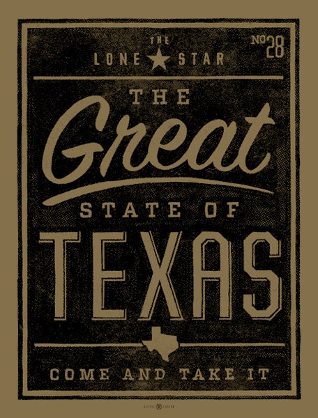 Great State of Texas art print