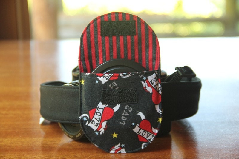 Camera Strap Lens Cap Pocket - Medium, holds up to 77mm - Ready to Ship