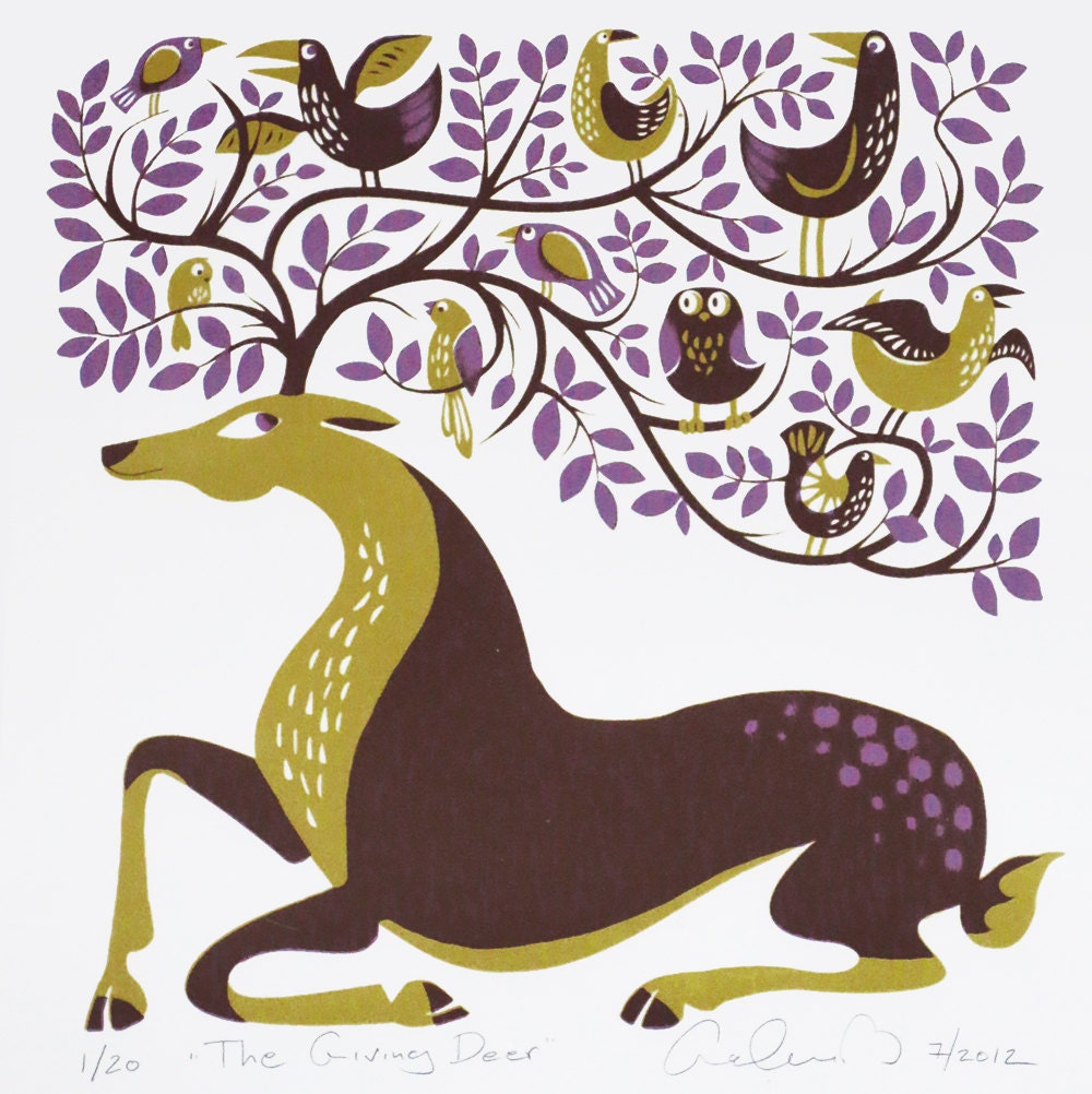 The Giving Deer - hand printed silk screen