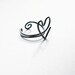 Ear Cuff Dark Gray Hematite Heart Ear Cuff Grey Earcuff Cartilage