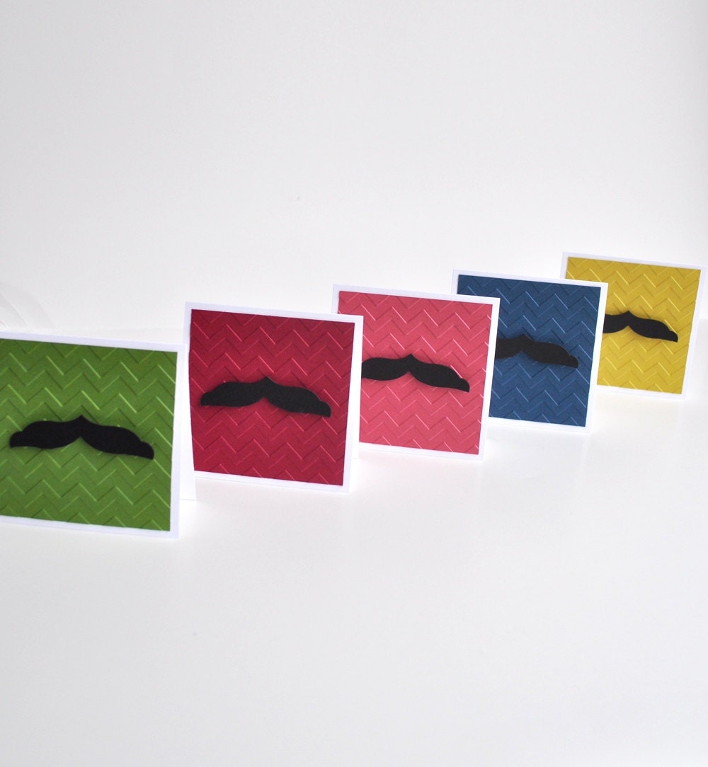 Movember Mustache Mini Cards Set of 5