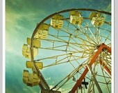 12x12 Photography print , Large Wall Art, Colorful, Summer, Nostalgia, Ferris Wheel, Fair, Carnival, 12x12 print