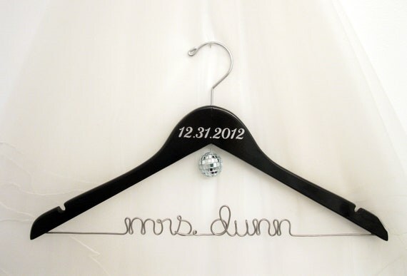 New Years Eve Wedding Personalized Bridal Hanger