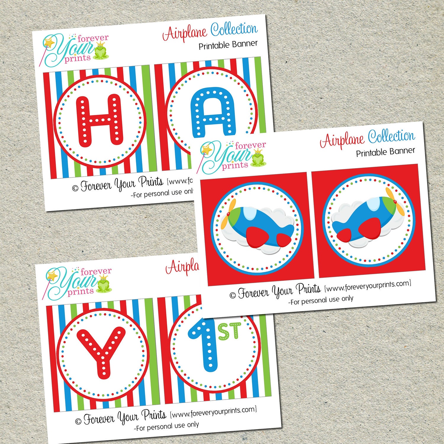 Printable Airplane Birthday Banner - You Print - Digital File Il_570xn