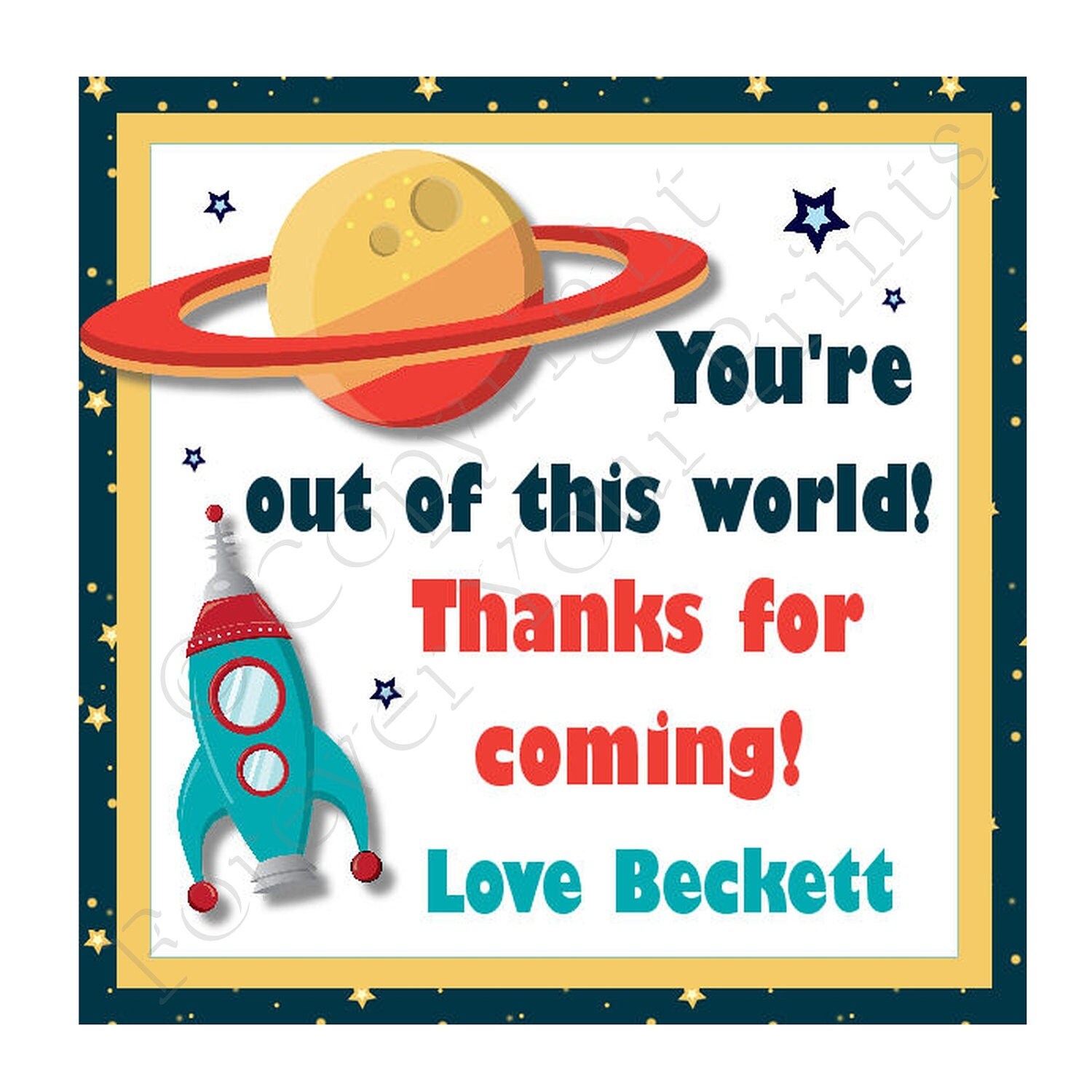 Space Gift Tags - You Print - PDF Printable File Il_570xn