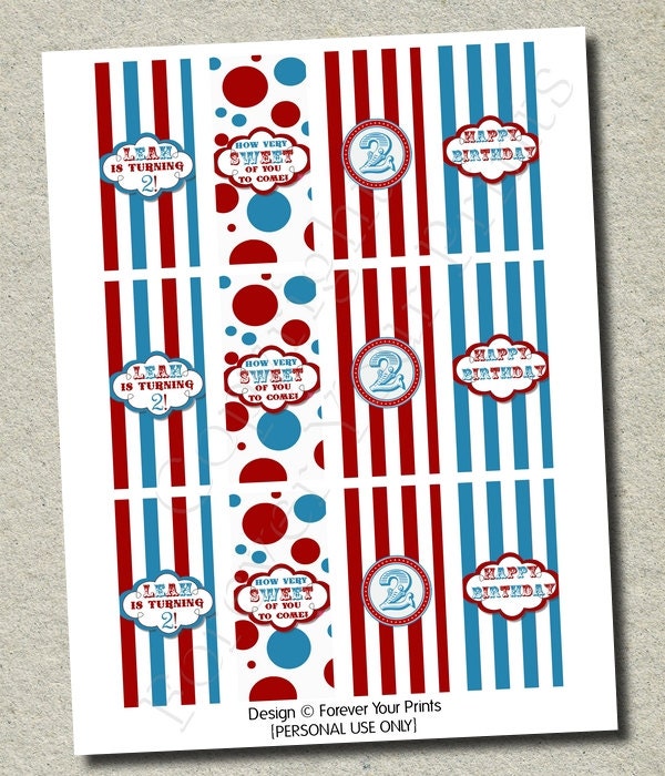 Carnival Mini Candy Bar Wrappers - DIY Party Printables - You Print - 4 Designs Il_570xn