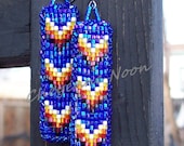 Native American Beaded Earrings - CHEVRONS - 2 colors to choose from