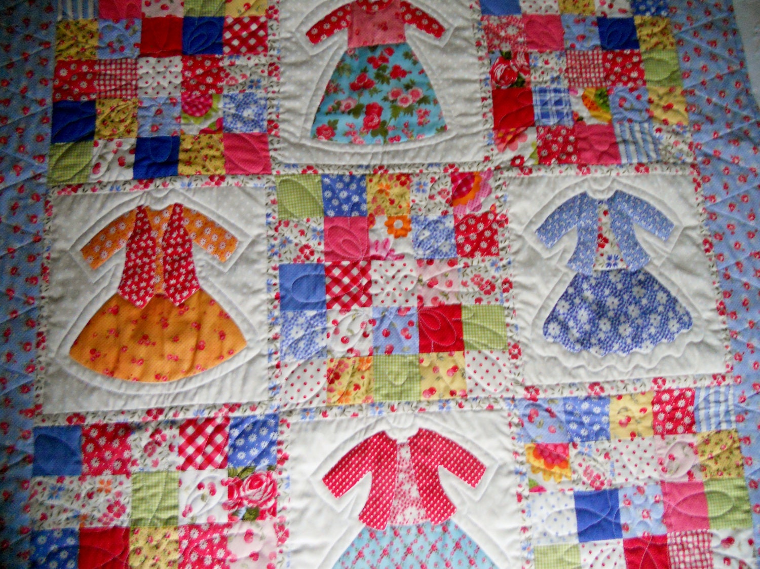 Doll Dress Up Patchwork Baby Girl Blanket Quilt