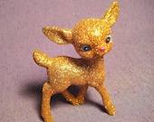 Handmade Gold Glitter Deer Holiday Christmas Decoration