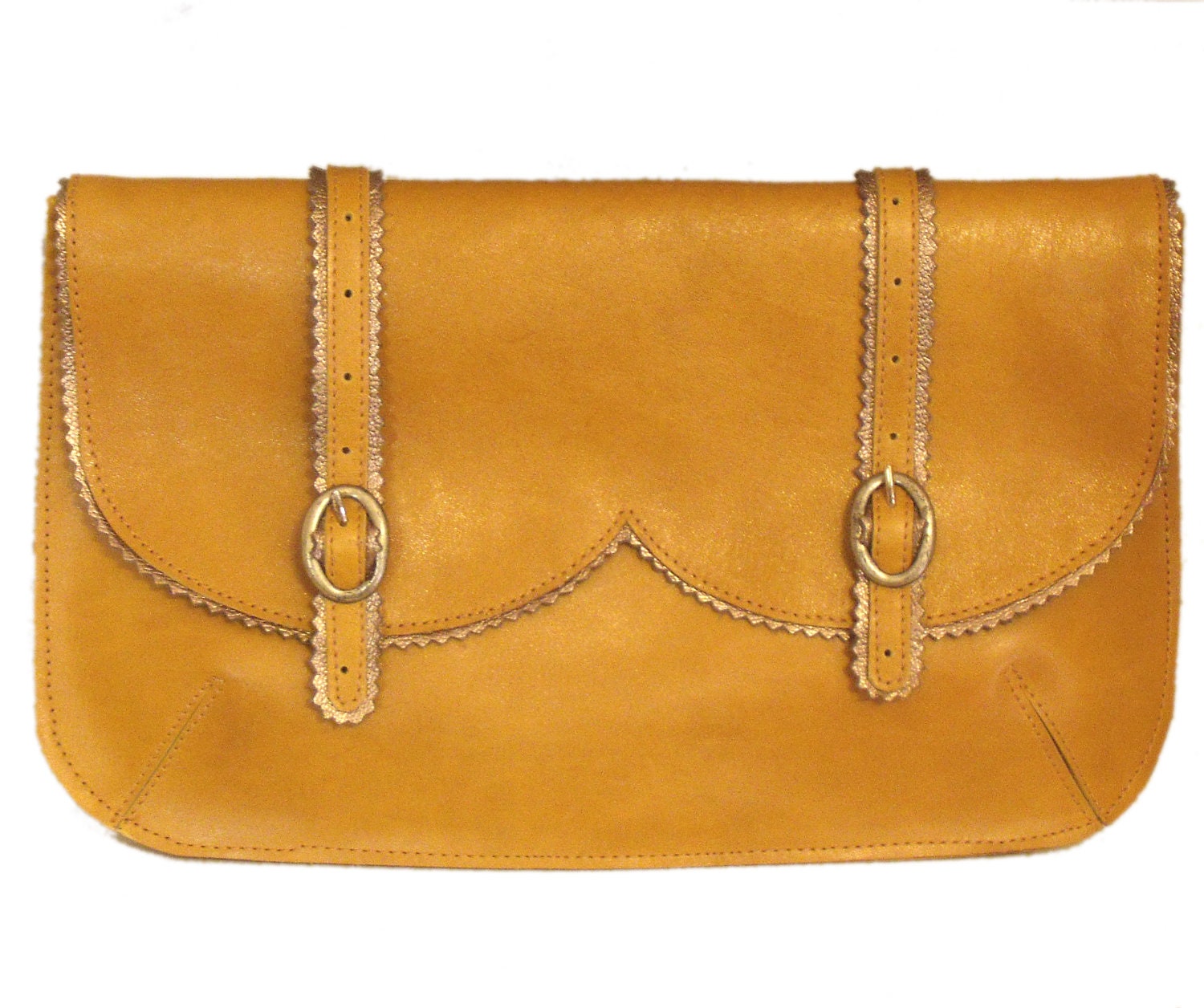 Holiday sale - Fancy mustard leather purse