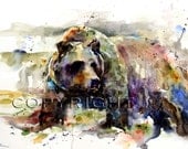 GRIZZLY BEAR Extra Large 24 x 36" Watercolor Print by Dean Crouser