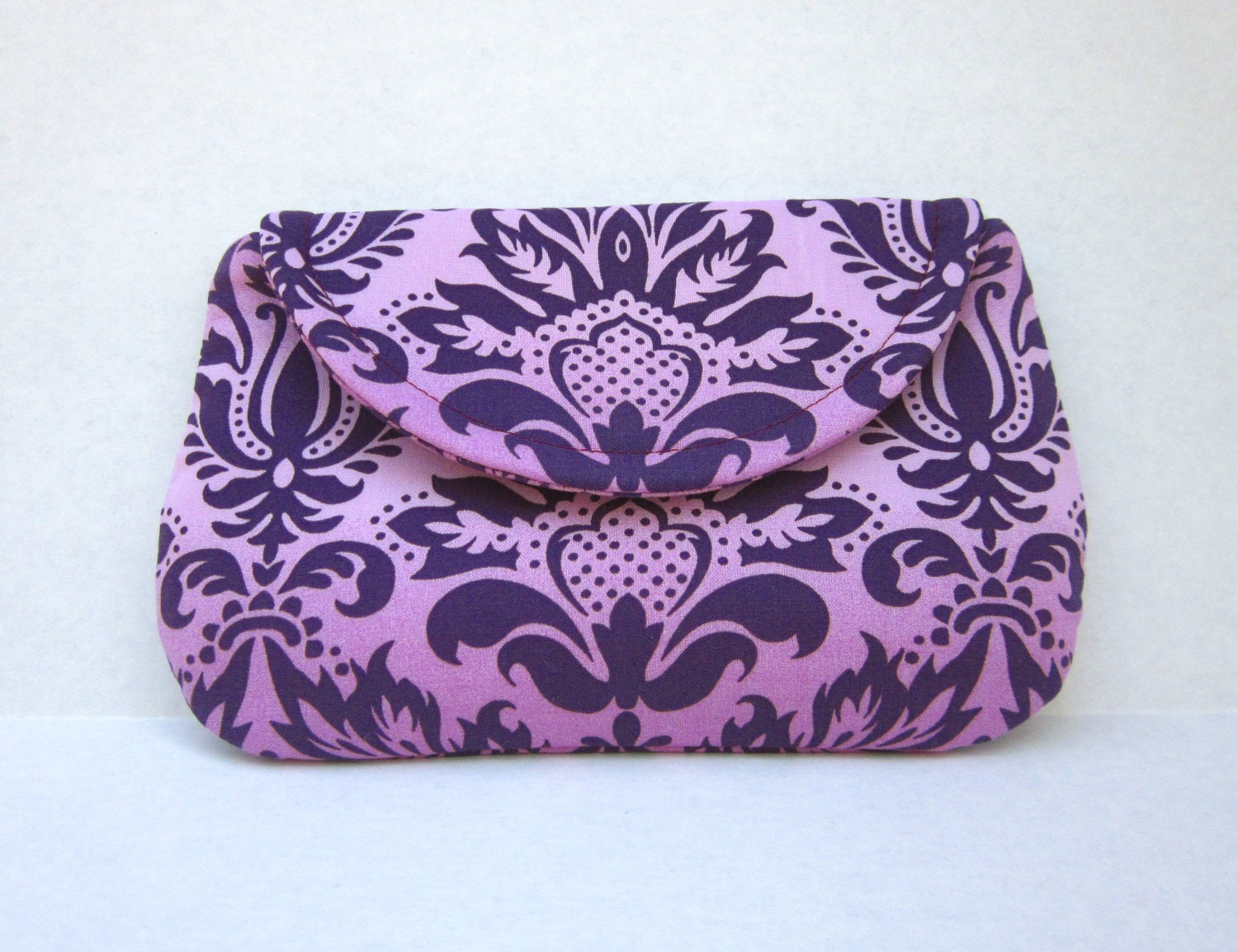 Purple Damask Small Clutch by waterpath