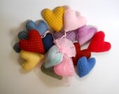 Three Wool Hearts in Gift Bag - You Choose