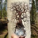 Wire Tree Of Life Elder Spirit sculpture on natural Madagascar Celestite Celestine Quartz Crystal cluster, original art CC3