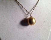 Brass Necklace Photo Locket Ball Pendant Chain Jewelry Metal Jewellery Handmade Unique Round Gift