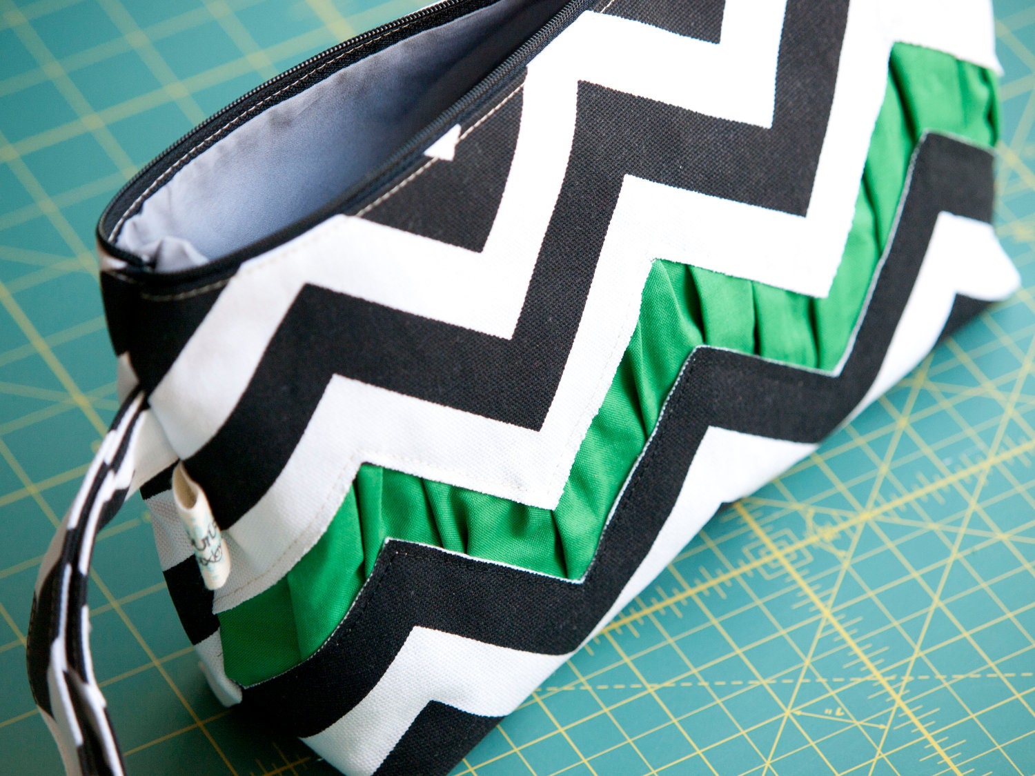 Chevron Wristlet Clutch